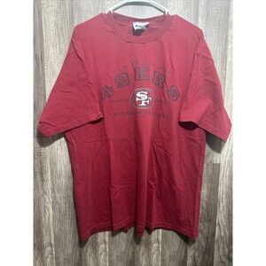 Vintage CSA San Francisco 49ers T-Shirt Size XL Red Spell Out NFL